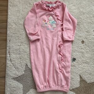 Vintage Sue Dreamer Pink Baby gown with Ruffle Detail